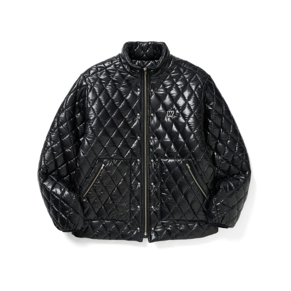 W GLOSSY QUILTED JK (BLACK)