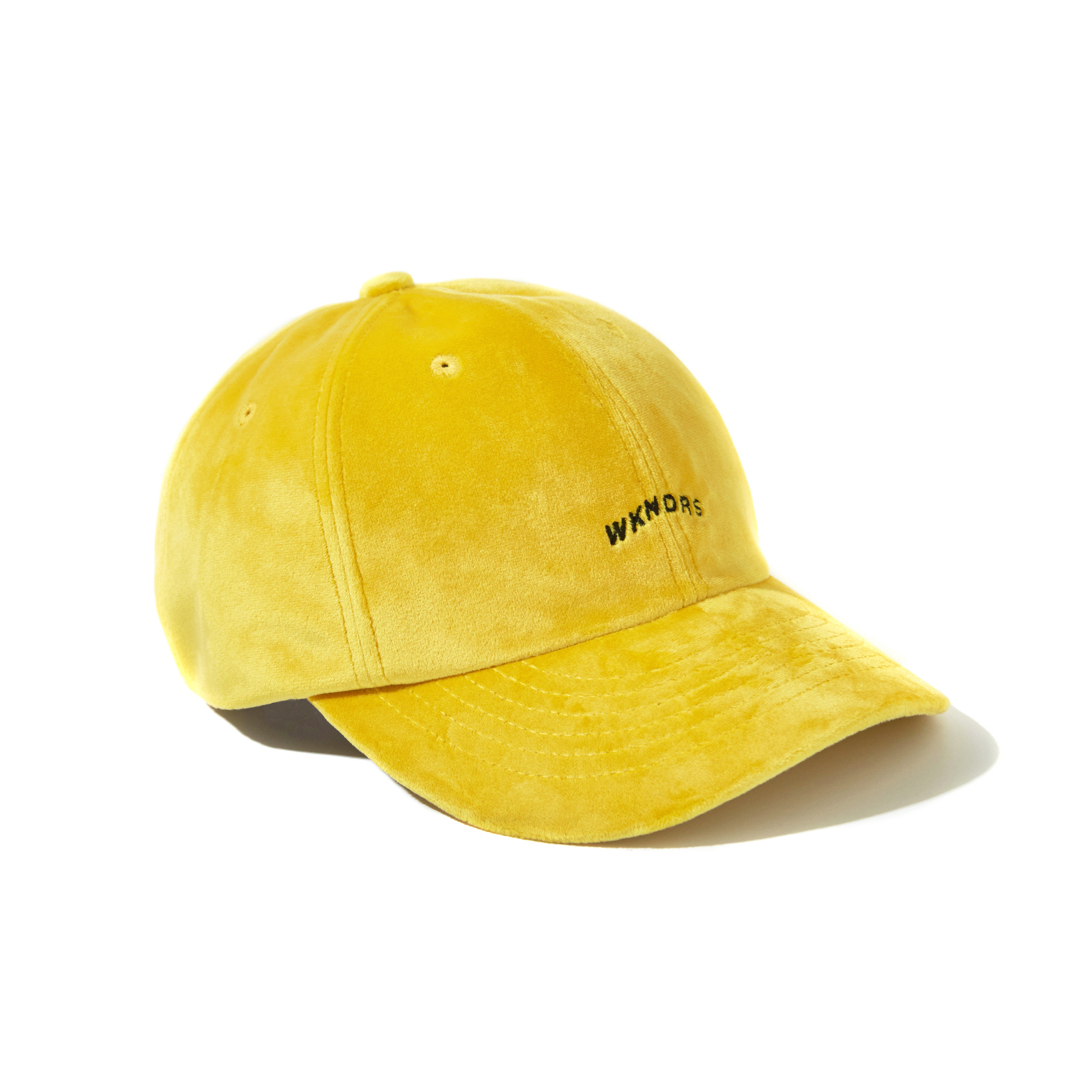 WAVY LOGO VELVET CAP (YELLOW)