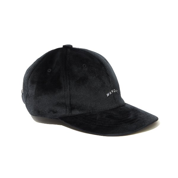 WAVY LOGO VELVET CAP (BLACK)