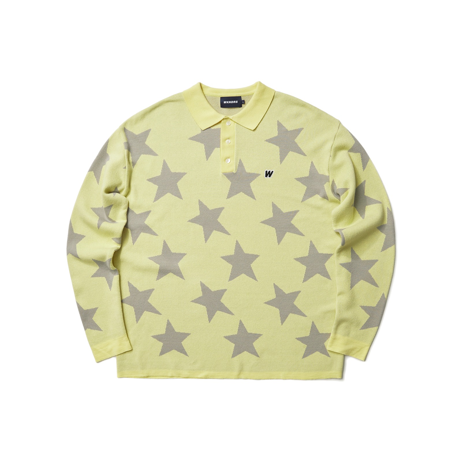 KNITTED STAR POLO SHIRT (YELLOW)